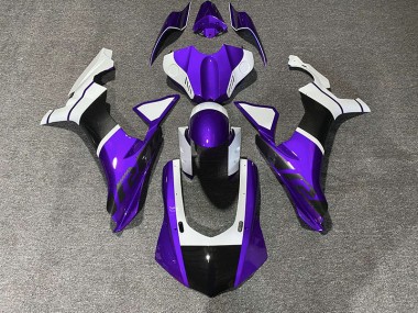 2015-2019 Purple & Carbon Fiber Accents Yamaha R1 Motorcycle Fairing UK