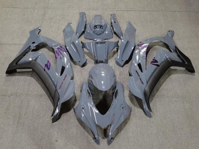 2016-2019 Nardo Grey & Purple Kawasaki ZX10R Motorcycle Fairing UK