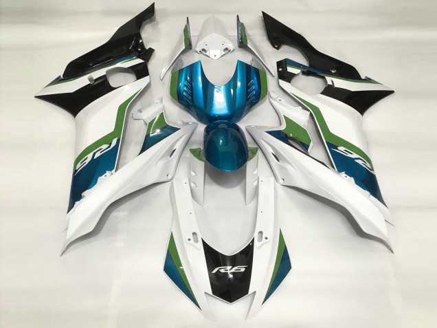2017-2019 Light Blue and Gloss White Yamaha R6 Motorcycle Fairing UK 2017-2019 Light Blue and Gloss White Yamaha R6 Motorcycle Fairing UK