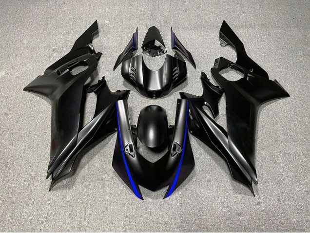 2017-2019 Matte Black & Blue Accents Yamaha R6 Motorcycle Fairing UK