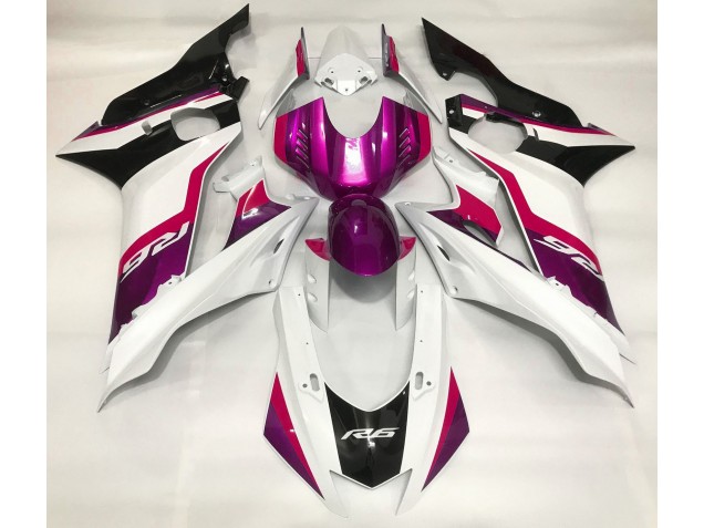 2017-2019 Pink and Gloss White Yamaha R6 Motorcycle Fairing UK 2017-2019 Pink and Gloss White Yamaha R6 Motorcycle Fairing UK