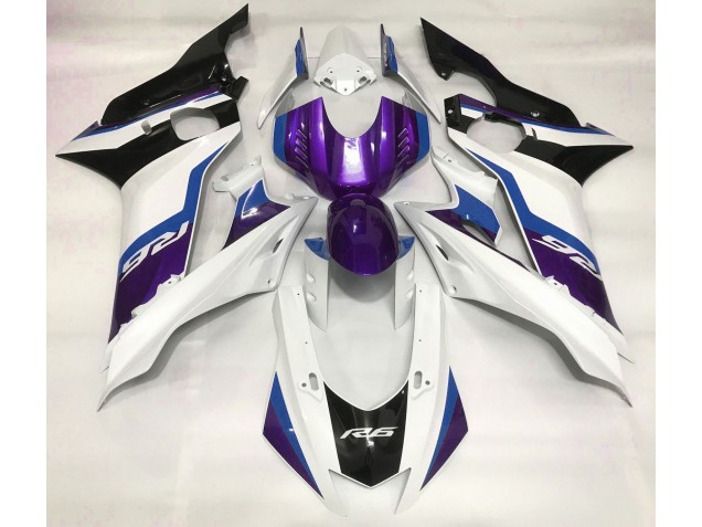 2017-2019 Purple and Gloss White Yamaha R6 Motorcycle Fairing UK 2017-2019 Purple and Gloss White Yamaha R6 Motorcycle Fairing UK