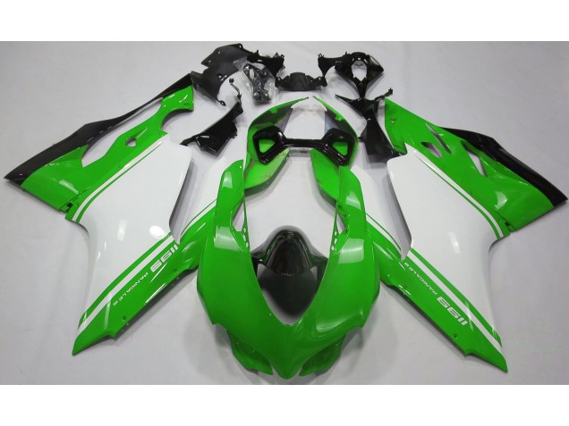 Gloss Green White and Black Ducati 1199 Motorcycle Fairing UK Gloss Green White and Black Ducati 1199 Motorcycle Fairing UK