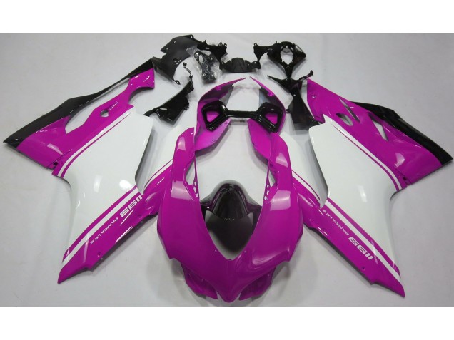 Gloss Pink White and Black Ducati 1199 Motorcycle Fairing UK Gloss Pink White and Black Ducati 1199 Motorcycle Fairing UK